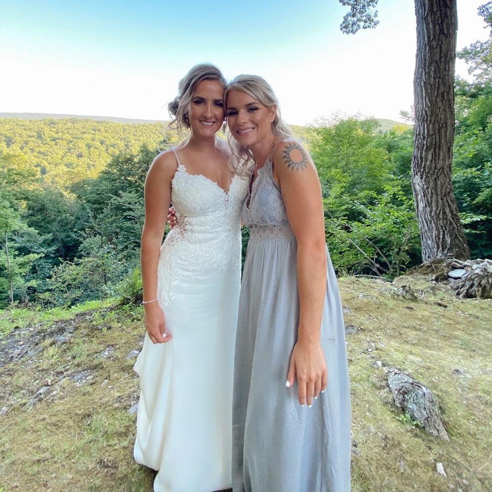 Gray Pink Lily maxi dress